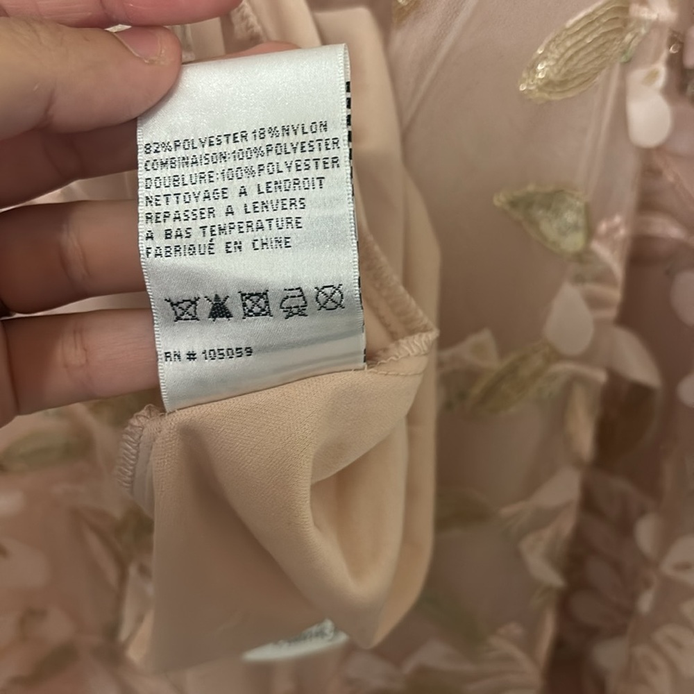 Xscape Womens Floral Metallic Evening Dress Pink 14 - Picture 9 of 11